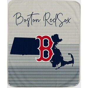 Boston Red Sox State Stripe Larger Ultra Soft Plush Throw Blanket MLB Licensed
